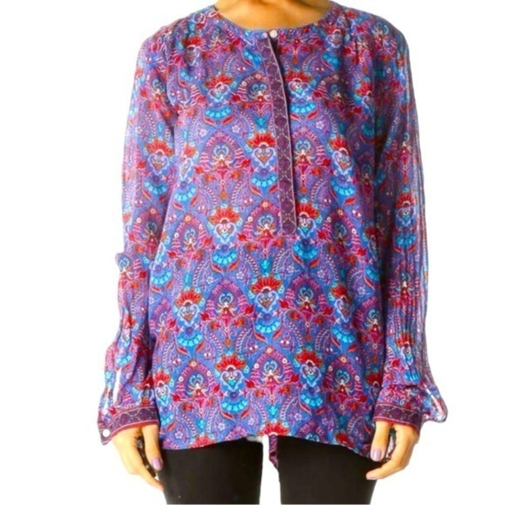 Loft Softened Shirt Paisley Popover Blouse